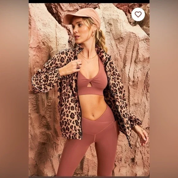 New Fabletics Leopard Windbreaker, Small - Picture 2 of 5